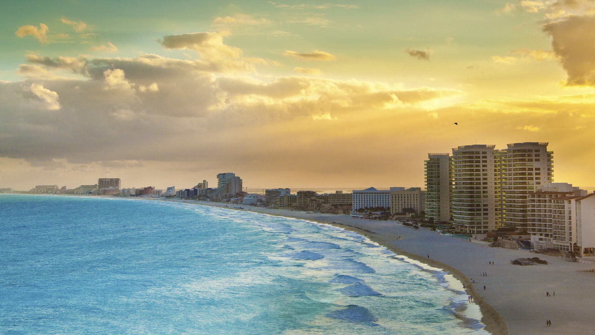 Caribbean coastline in Cancun